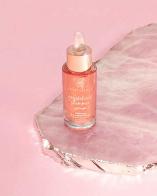 Serum do twarzy z kwarcem różowym i bisabololem - Rose quartz shimmer serum Crystallove - 4