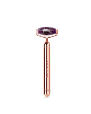 Roller pulsacyjny z amestystu do masażu twarzy Rose Gold Crystallove - 2