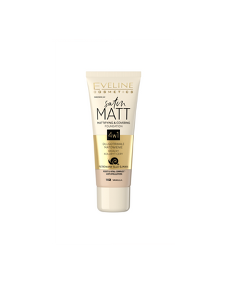 Podkład matujący z filtrowanym śluzem ślimaka nr 102 vanilla Satin Matt Eveline - 1