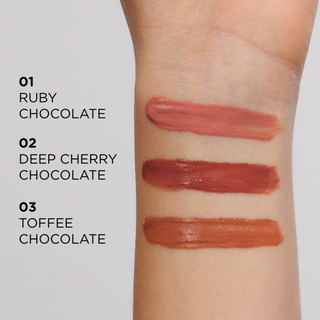 Pomadka w płynie z efektem glossy lips 02 Deep Cherry Chocolate Choco Glamour Eveline - 2